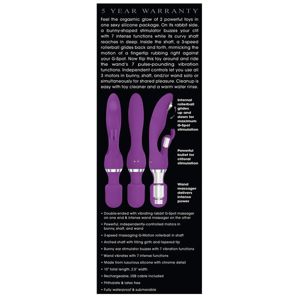 Adam & Eve Eve's The G Motion Rabbit Wand - Purple