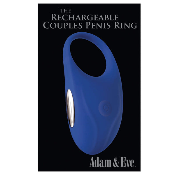 Adam & Eve Rechargeable Couples Penis Ring - Blue