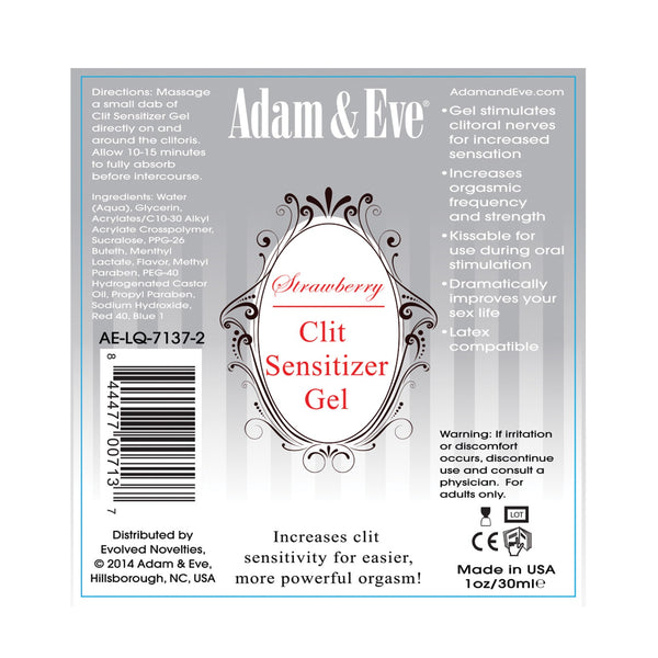 Adam & Eve Clit Sensitizer - 1 oz Strawberry