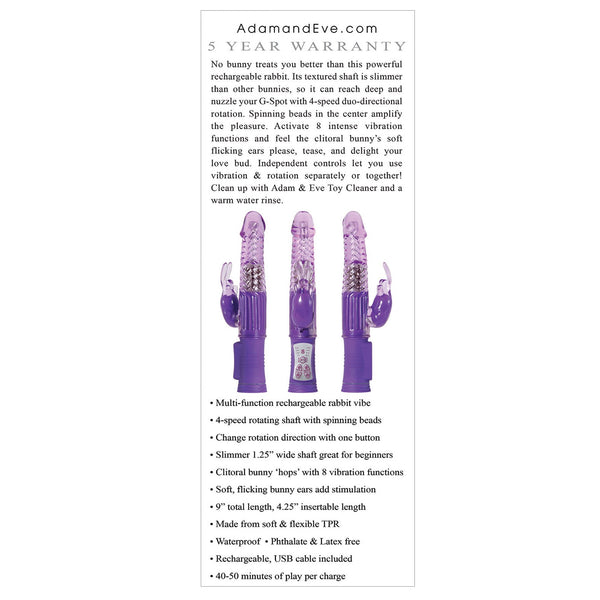 Eve's First Rechargeable Rabbit - Purple