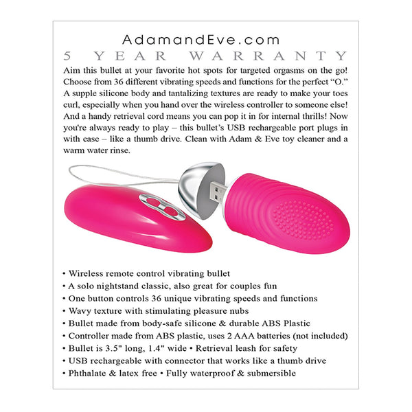 Adam & Eve Turn Me On Love Bullet - Pink