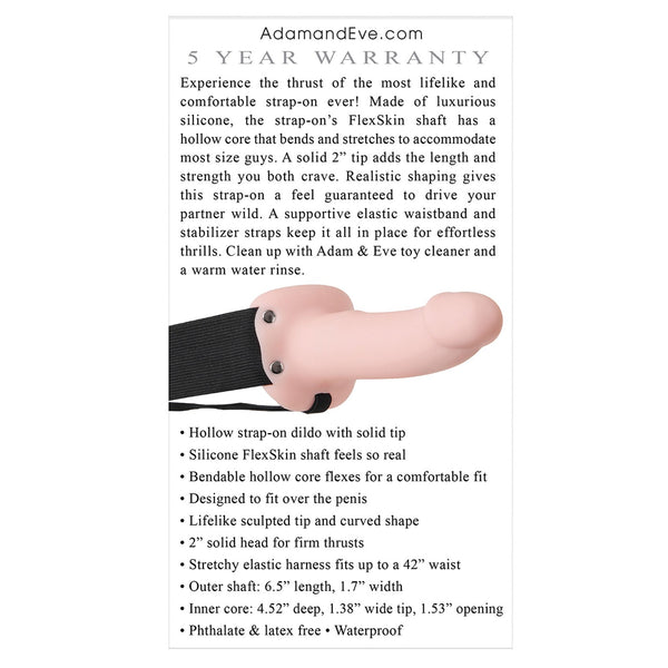 Adam & Eve Soft Hollow Strap On - Flesh