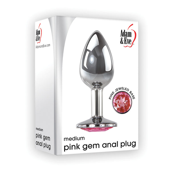 Adam & Eve Pink Gem Aluminium Anal Plug Medium