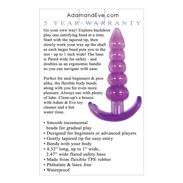 Adam & Eve Bumpy Delight Anal Plug - Purple