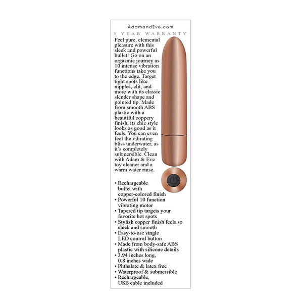 Adam & Eve's Eve's Copper Cutie Rechargeable Bullet