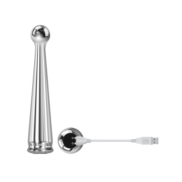 Adam & Eve Tease Me Rechargeable Metal Vibrator - Chrome