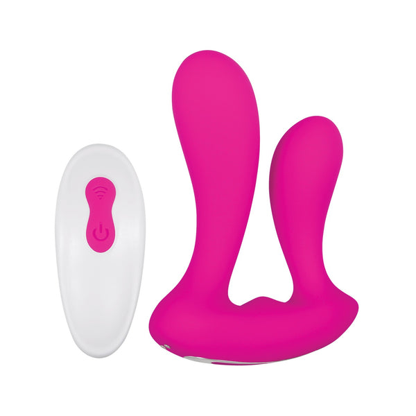 Adam & Eve Rechargeable Dual Entry Vibe w/Remote - Pink