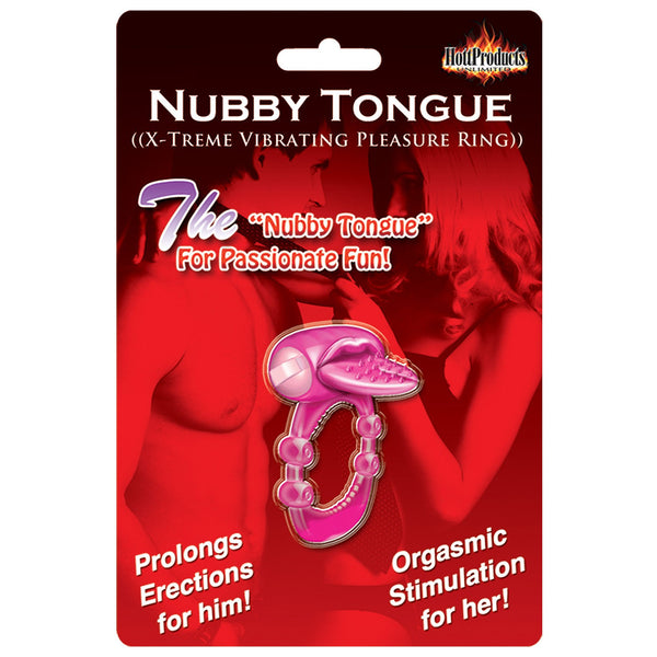 Nubby Tongue X-treme Vibrating Pleasure Ring - Magenta