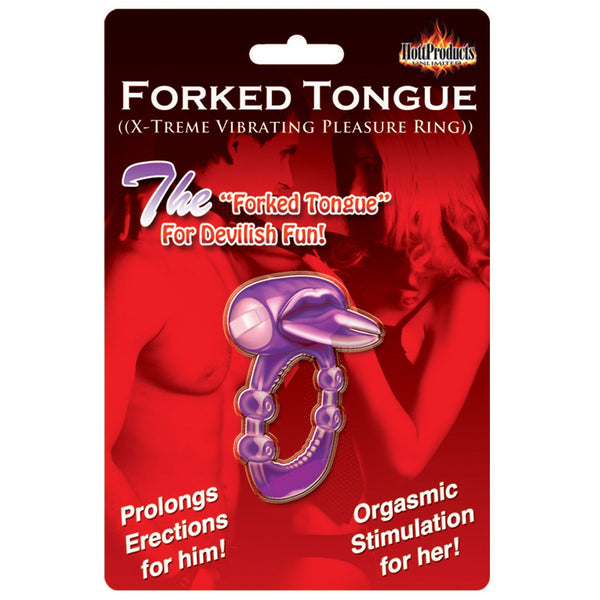 Forked Tongue X-treme Vibrating Pleasure Ring - Purple