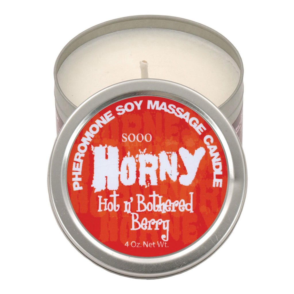 Sooo Horny Pheromone Soy Massage Candle - 4 oz Berry