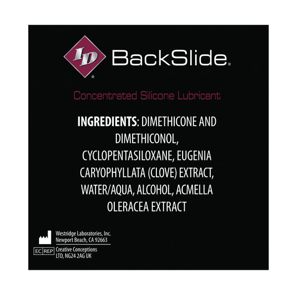 ID Backslide Anal Lubricant - .27 oz Tube Box of 4