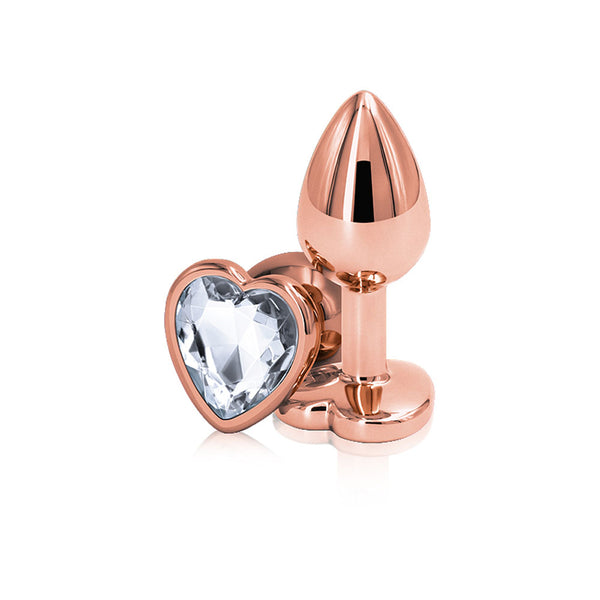 Rear Assets - Rose Gold Heart - Small - Clear
