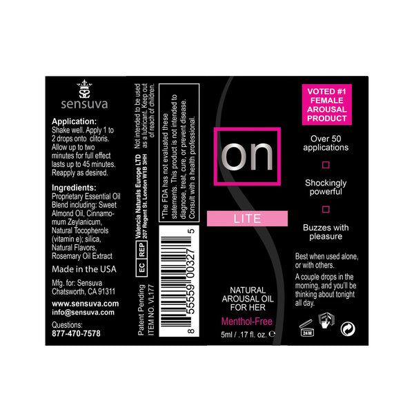 ON Natural Arousal Oil For Her - Lite 5 ml Bottle