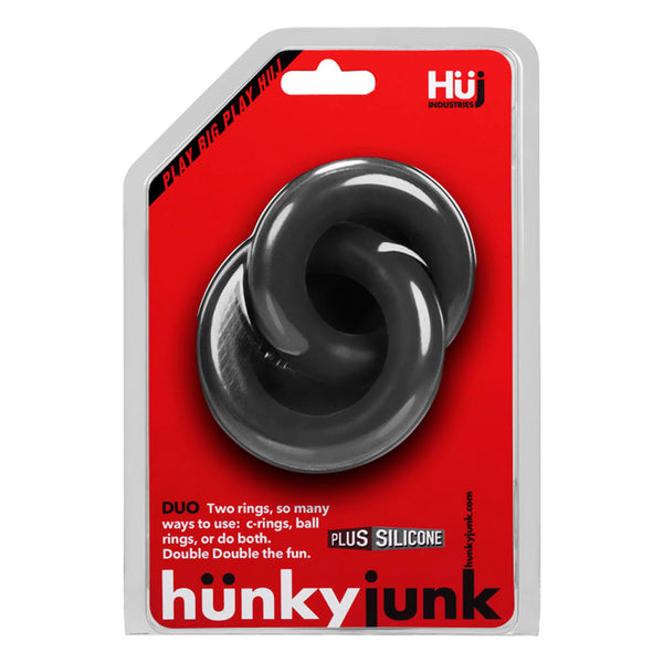 Hunkyjunk Duo Linked Cock Ball Rings - Tar