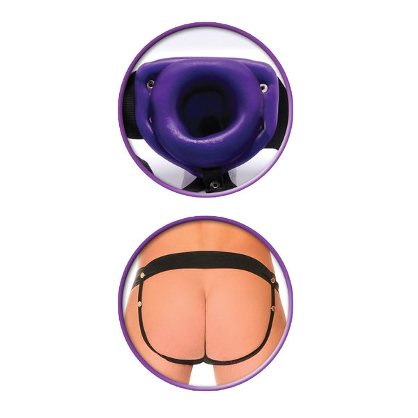 Fetish Fantasy Series for Him or Her Vibrating Hollow Strap-on - Purple