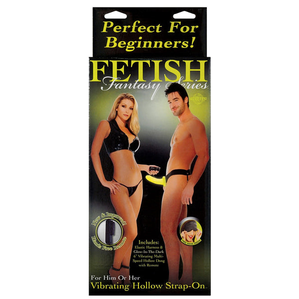 Fetish Fantasy Series for Him or Her Vibrating Hollow Strap-on - Glow in the Dark