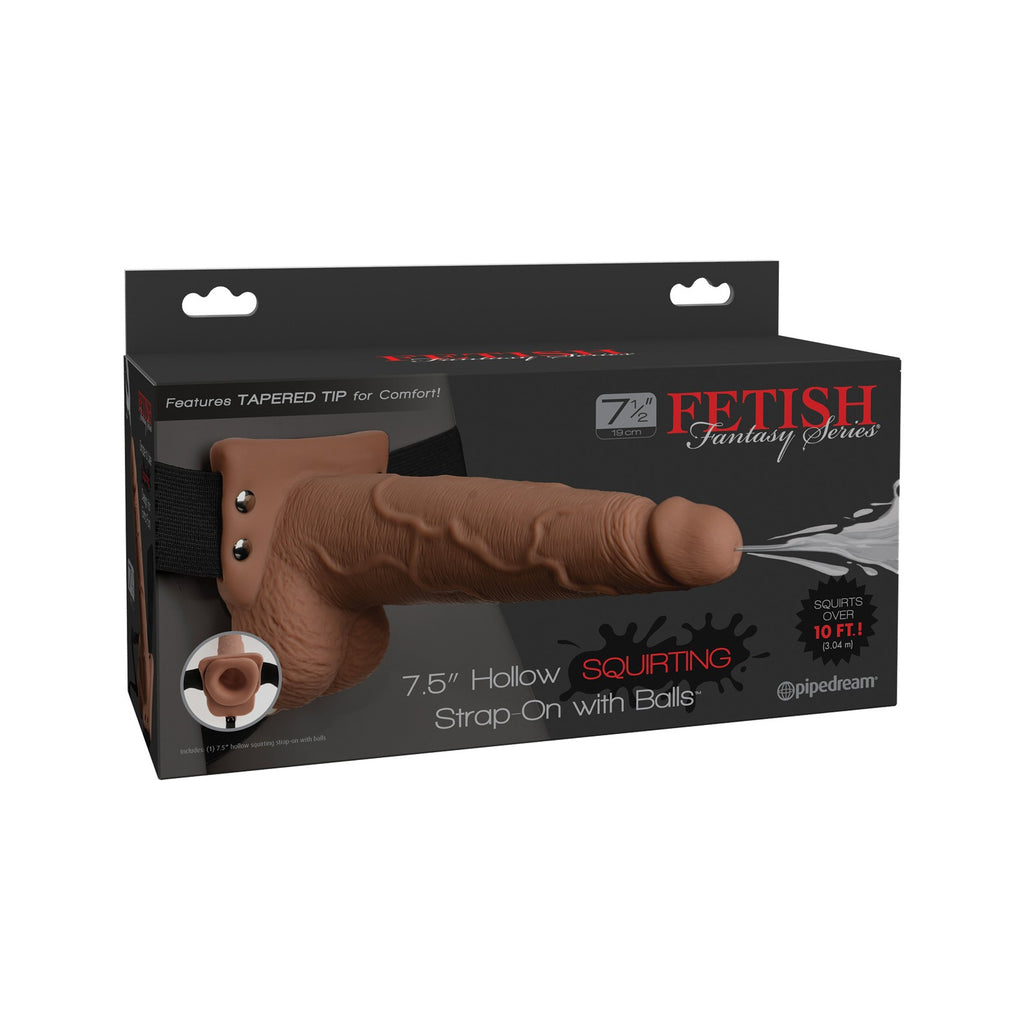 Fetish Fantasy Series 7.5" Hollow Squirting Strap-on With Balls -