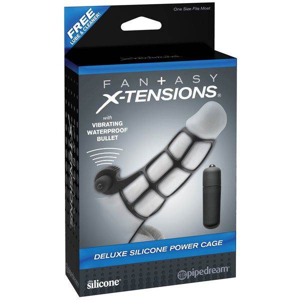 Fantasy X-Tensions Deluxe Silicone Power Cage  - Black