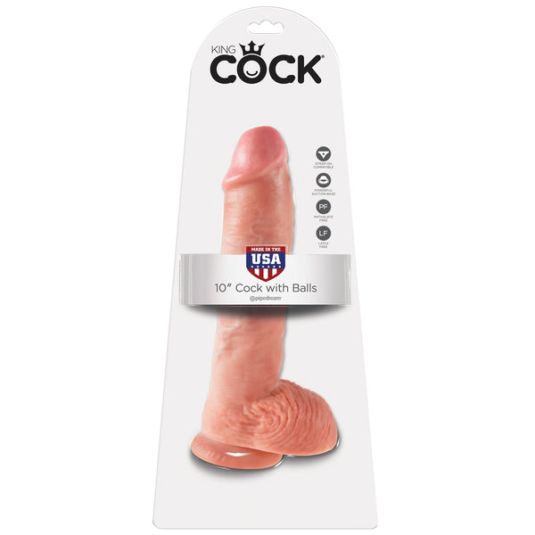 King Cock 10-Inch Cock With Balls - Flesh