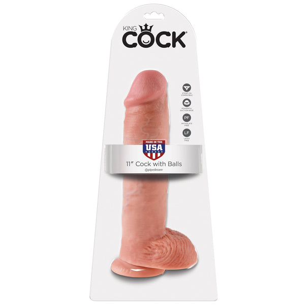 King Cock 11-Inch Cock With Balls - Flesh