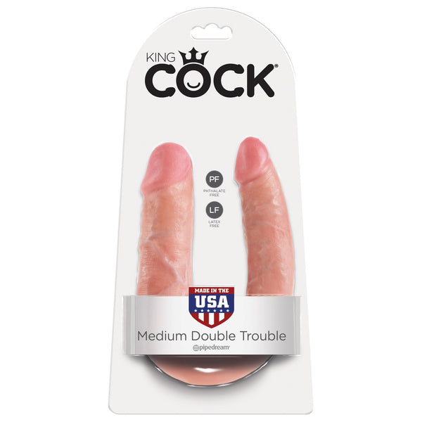 King Cock Double Trouble - Medium - Flesh