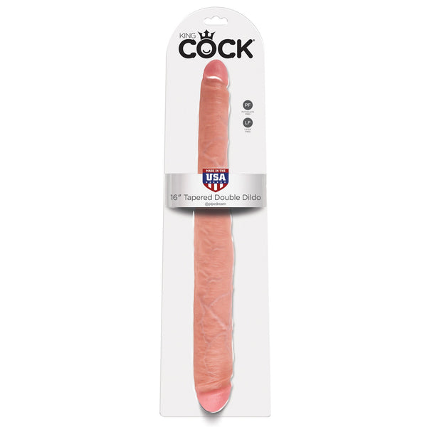 King Cock 16 Inch Tapered Double Dildo - Flesh