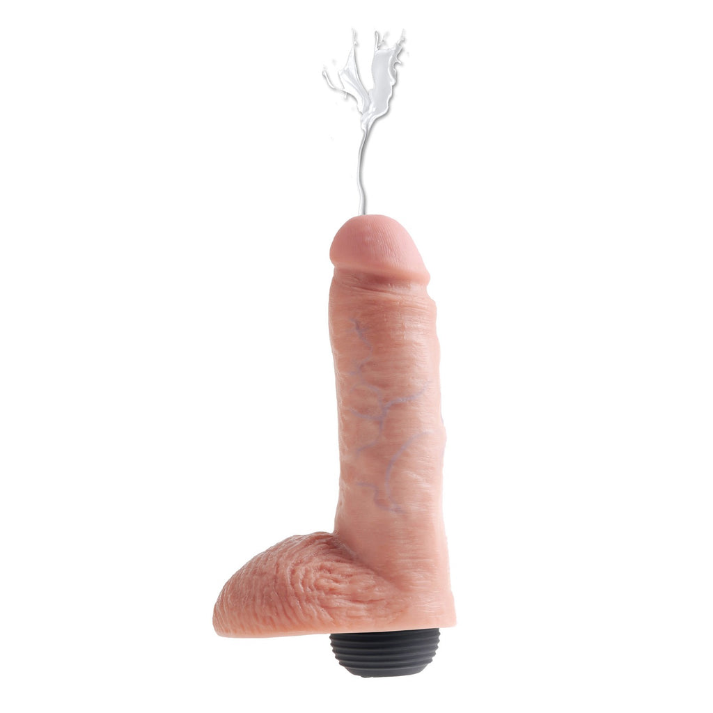 King Cock 8 Inch Squirting Cock With Balls - Light