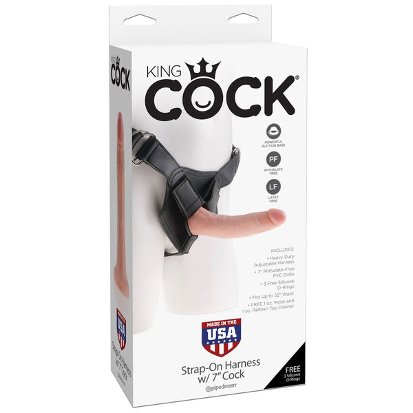 King Cock Strap on Harness With 6 Inch Cock - Light