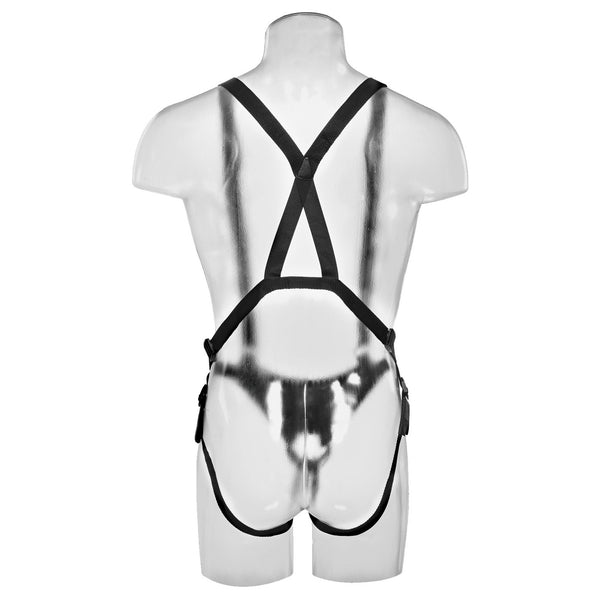 King Cock 10" Hollow Strap-on Suspender System -  Flesh