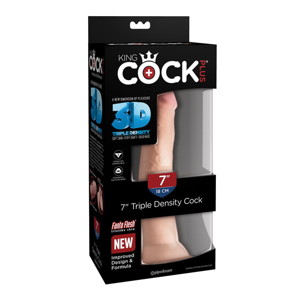 King Cock Plus Triple Density 7 Inch Cock - Flesh