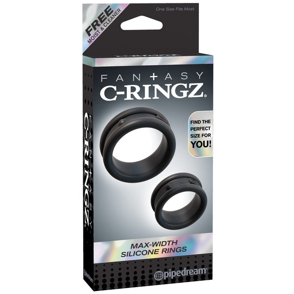 Fantasy C-Ringz Max Width Silicone Rings - Black