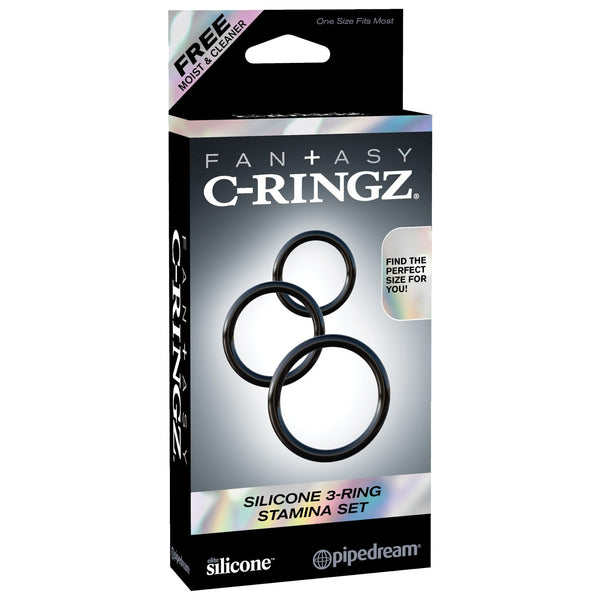 Fantasy C-Ringz Silicone Ring Stamina Set - Black