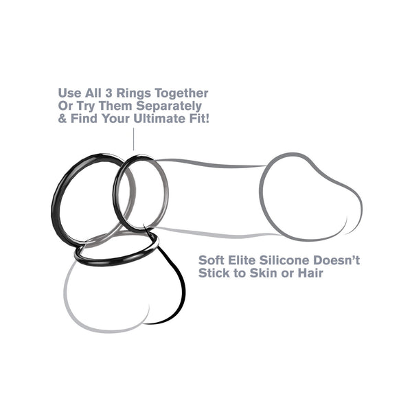 Fantasy C-Ringz Silicone Ring Stamina Set - Black