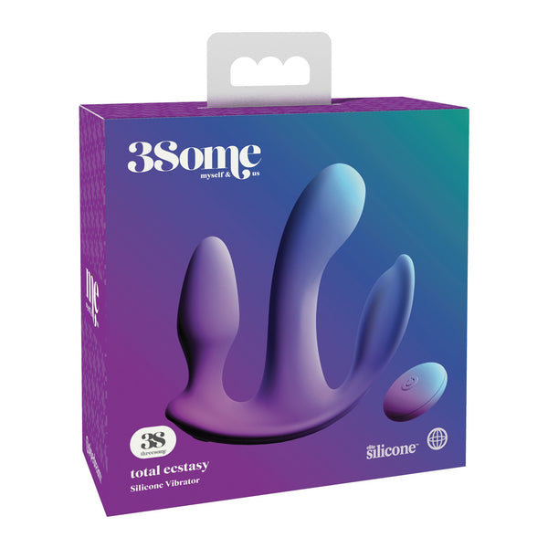 Threesome Total Ecstay Silicone Vibrator - Purple