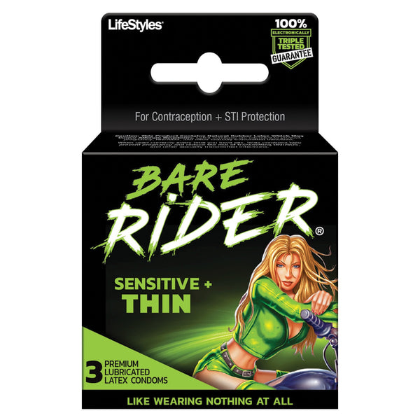 Contempo Bare Rider Thin Condom Pack - Pack of 3