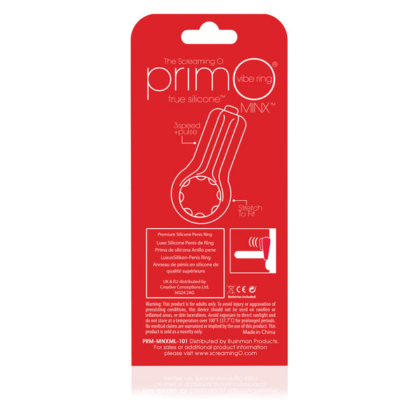 Primo Minx Premium Silicone Vibe Ring - Merlot