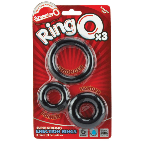 Screaming O RingO - Black Pack of 3