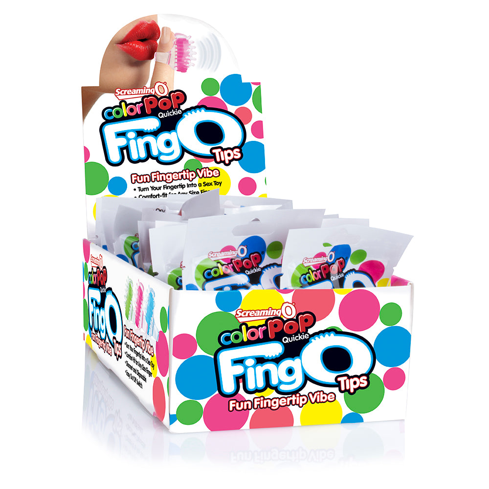 Fingo Tips - 18 Count Pop Box Display - Assorted Colors