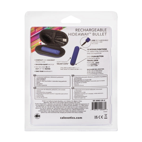 Rechargeable Hideaway Bullet - Blue