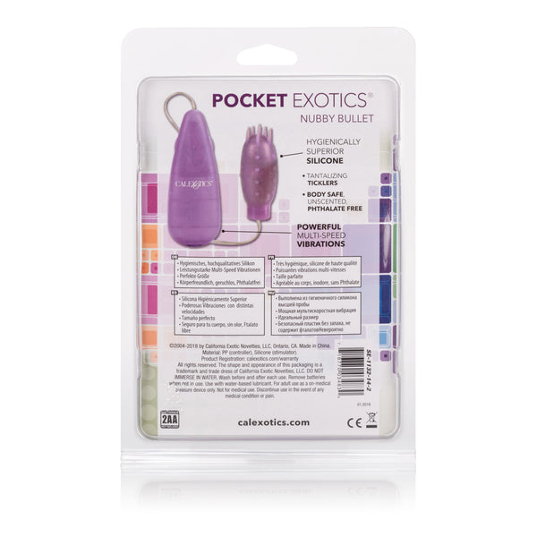 Silicone Slims Vibrating Nubby Bullet - Purple