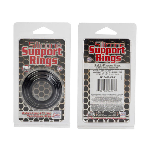 Silicone Support Rings - Black 3pk