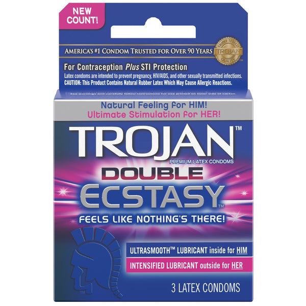 Trojan Double Ecstasy Condom - Box of 3