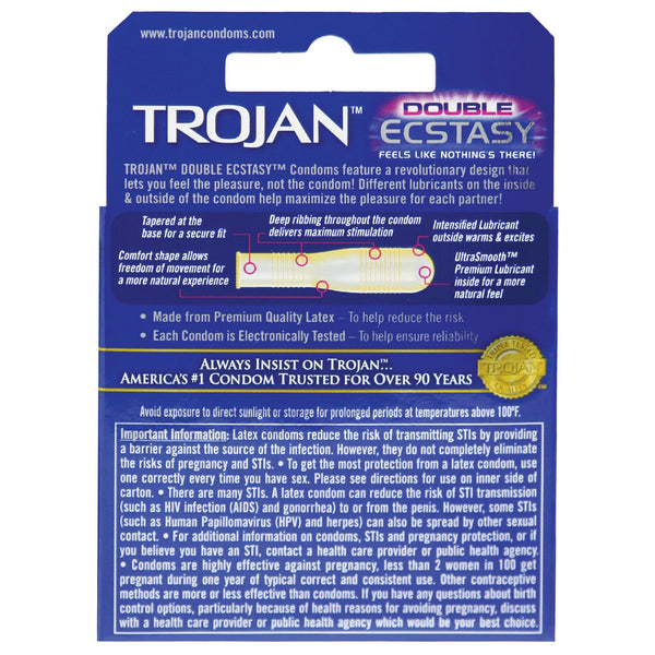 Trojan Double Ecstasy Condom - Box of 3