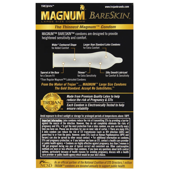 Trojan Magnum Bareskin Condoms - Box of 10