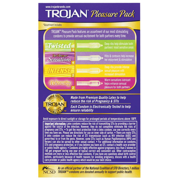 Trojan Pleasure Condoms - Asst. Box of 12