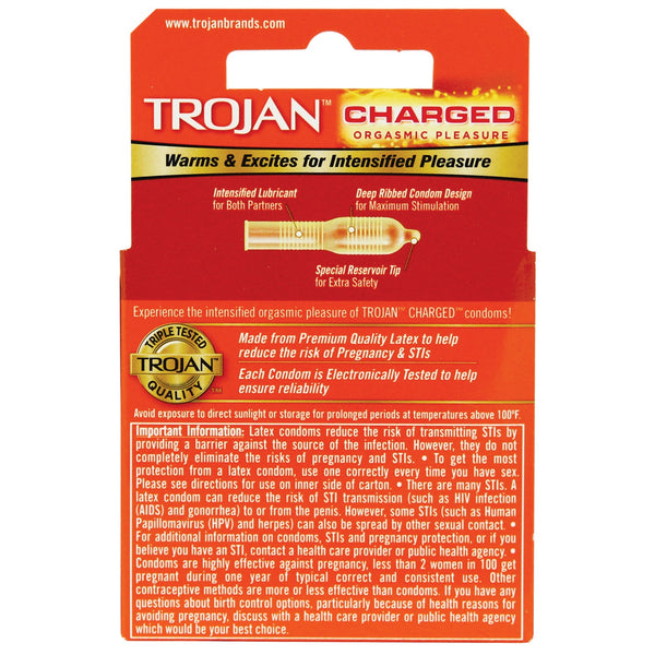 Trojan Intensified Charged Condoms - Box of 3