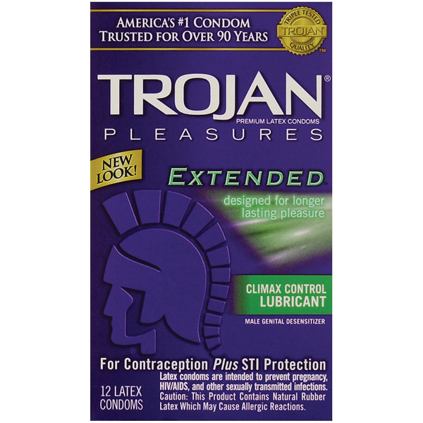Trojan Extended Pleasure Condoms - Box of 12