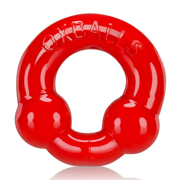 Oxballs Ultraballs Cockring - Steel & Red Pack of 2