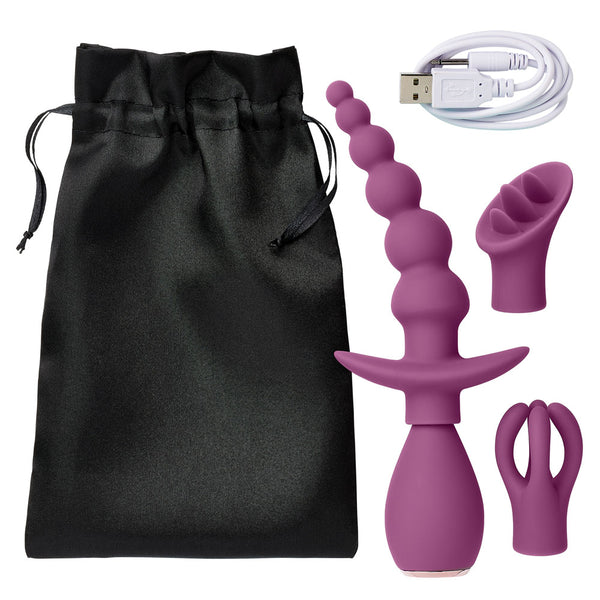 Cloud 9 Health and Wellness Anal Clitoral and Nipple Massager Kit - Purple